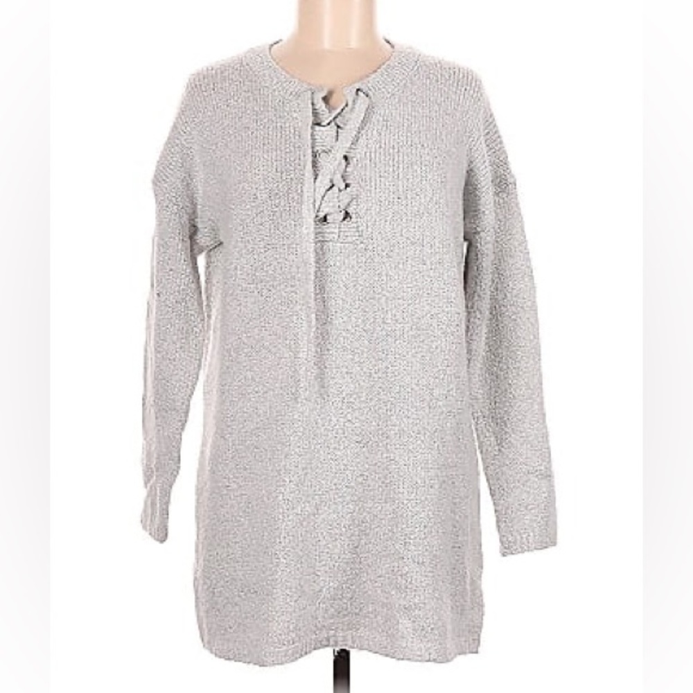 FINAL EUC Akira Comfy Lace-Up Sweater Dress, size M/L. Color: Heather Gray